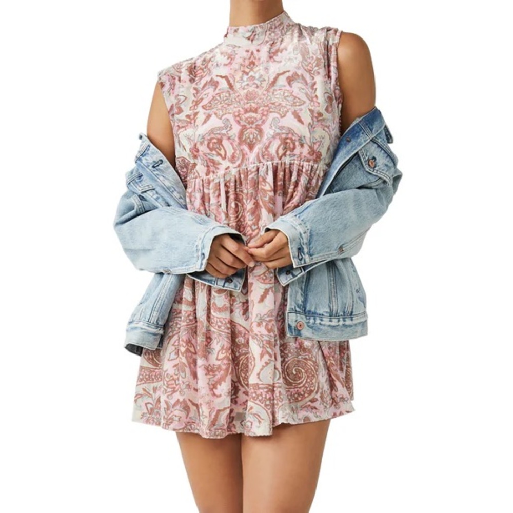 Free People All The Time Velvet Mini Dress